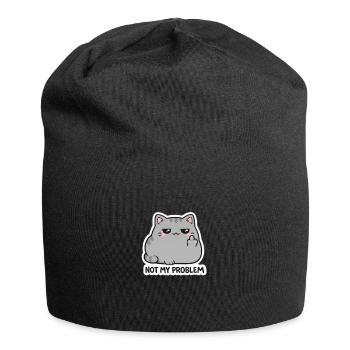 Not My Problem Cat Sticker - Jersey Beanie - black - Front