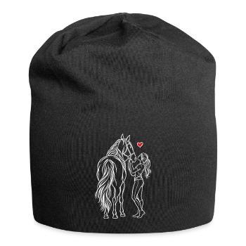 Horse Girl Riding Pony Rider - Jersey Beanie - black - Front
