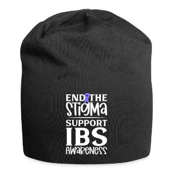 IBS Awareness - Stigma beenden - Jersey-Beanie - Schwarz - Vorne