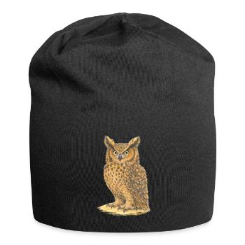 Uhu illustrierte Halloween-Atmosphäre - Jersey-Beanie - Schwarz - Vorne