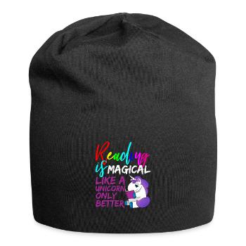 read book books gift hobby - Jersey Beanie - black - Front