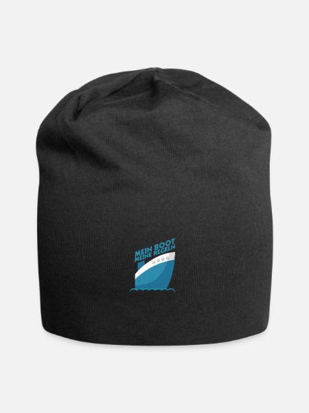 Motorboot Skipper Kapitän Spruch Geschenk - Jersey-Beanie - Schwarz