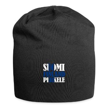 Drapeau finlandais avec Suomi Finland Perkele - Bonnet en jersey - noir - Devant