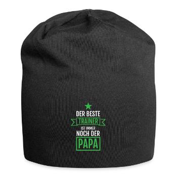 Bester Fußball Trainer Papa Geschenkidee Vatertag - Jersey-Beanie - Schwarz - Vorne