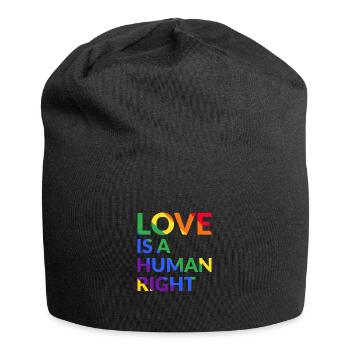 Love Is A Human Right Gay Pride - Jersey-Beanie - Schwarz - Vorne
