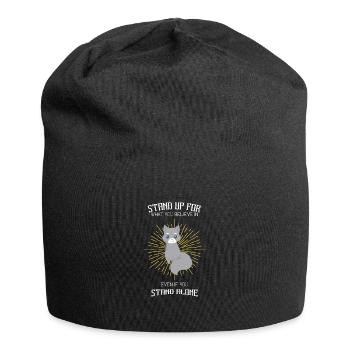 Loup - Loups - Wolffan - Libellé de foi - Bonnet en jersey - noir - Devant
