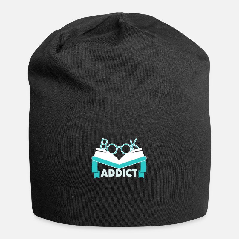 Reader reading book to book librarian bookworm - Jersey Beanie - black