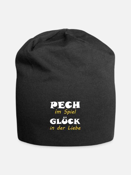 Ironie Spruch Singles Pech Spiel kein Glück Liebe - Jersey-Beanie - Schwarz
