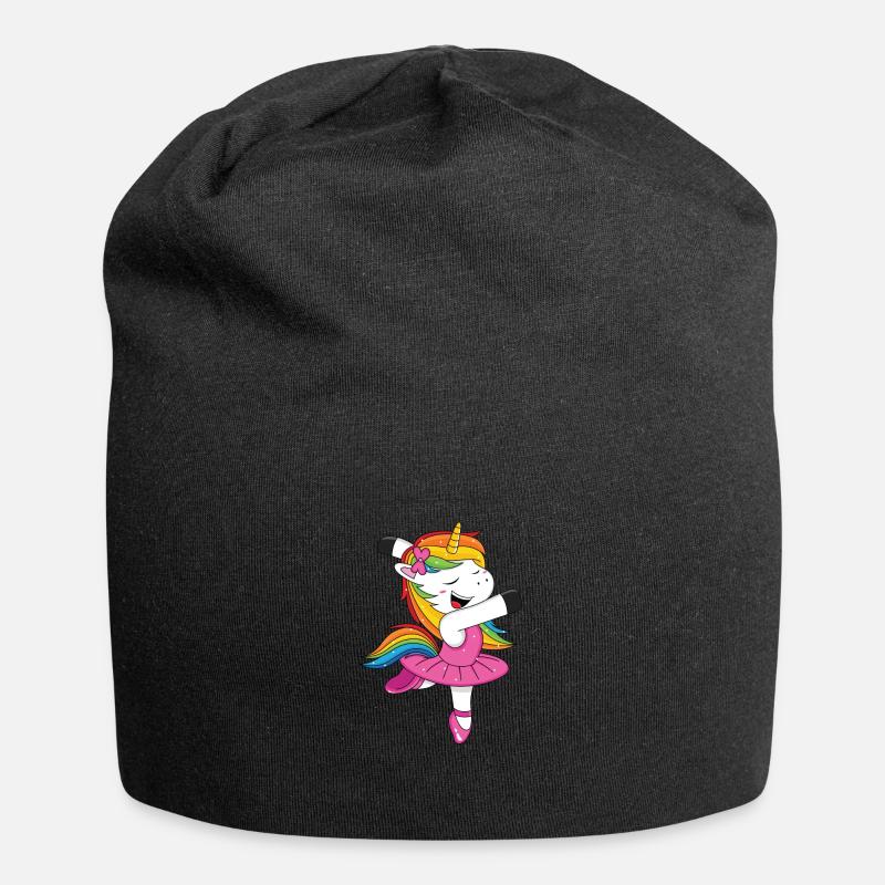 Licorne Danse Arc-En-Ciel - Bonnet en jersey - noir