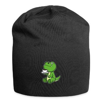 Süßer Dinosaurier Kaffee Weihnachtsgeschenk Geburtstag - Jersey-Beanie - Schwarz - Vorne
