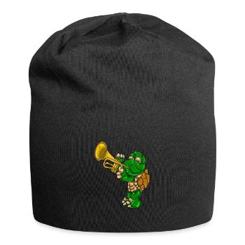 Turtle musician trumpet - Jersey Beanie - black - Front