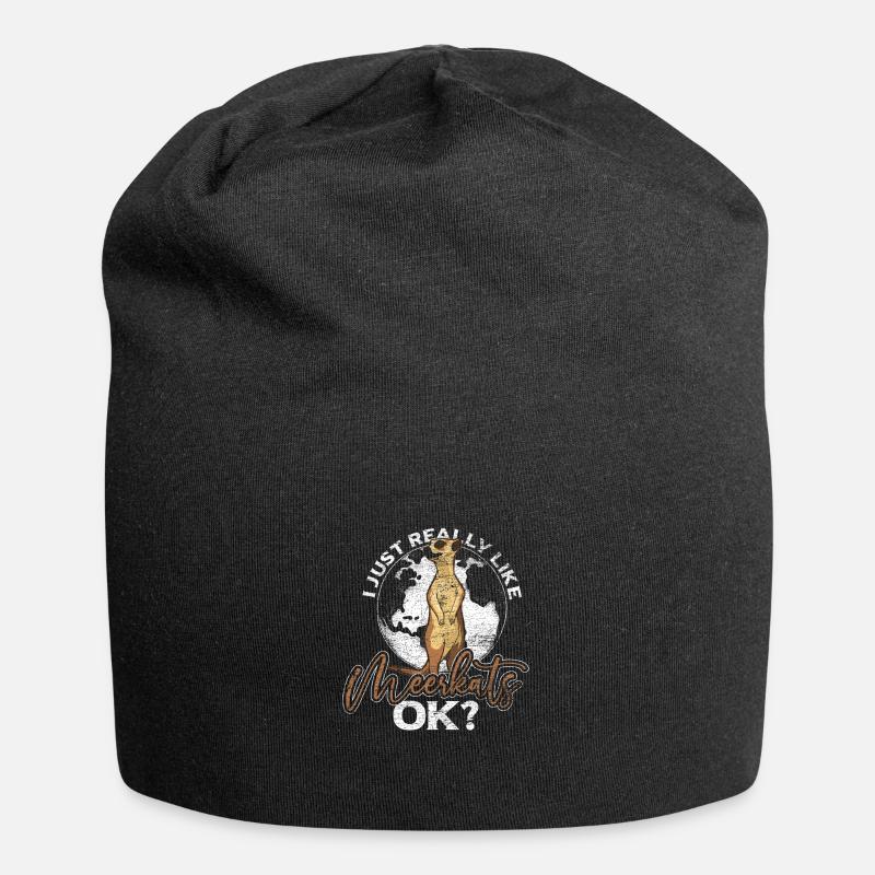 Erdmännchen - Jersey-Beanie - Schwarz