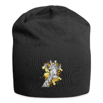 Giraffe Animal - Jersey Beanie - black - Front