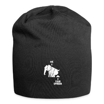 kackender Elefant Me Your Opinion freche Sprüche - Jersey-Beanie - Schwarz - Vorne