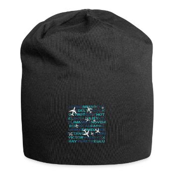Flugzeug Luftfahrt Fliegen - Jersey-Beanie - Schwarz - Vorne