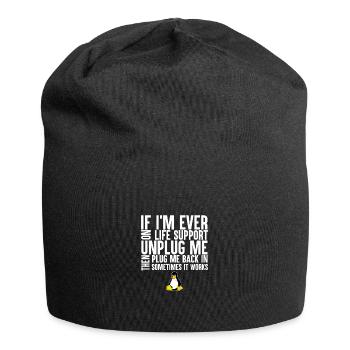 Programmieren Informatik Geschenk · Unplug mich - Jersey-Beanie - Schwarz - Vorne