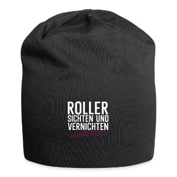 Roller sichten und vernichten - Jersey-Beanie - Schwarz - Vorne