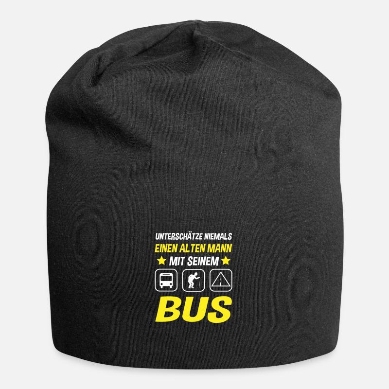 Busfahrer Alter Mann Opa Bus Rente Geschenkidee - Jersey-Beanie - Schwarz