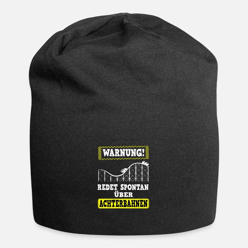 Speaks spontaneously about roller coasters roller coaster fun fair - Jersey Beanie - black
