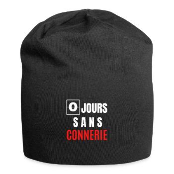 zéro jours sans connerie - Bonnet en jersey - noir - Devant