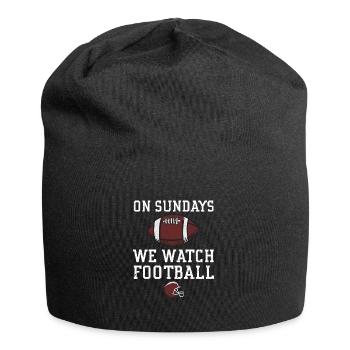 Le dimanche, nous regardons le football - Bonnet en jersey - noir - Devant