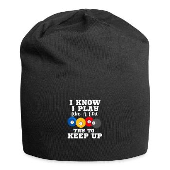Ich weiß, dass ich wie ein Mädchen spiele und vers - Jersey-Beanie - Schwarz - Vorne