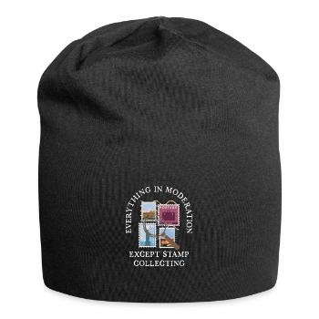 Alles in Maßen - Jersey-Beanie - Schwarz - Vorne