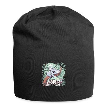 Ruhe ist produktiv - Jersey-Beanie - Schwarz - Vorne