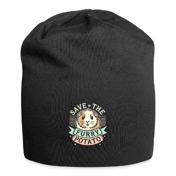 Rettet die pelzige Kartoffel - Jersey-Beanie - Schwarz - Vorne