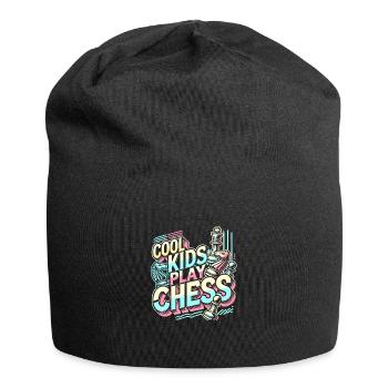 Coole Kinder spielen Schach - Jersey-Beanie - Schwarz - Vorne