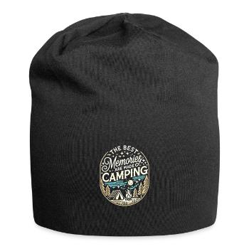 Die besten Erinnerungen werden beim Camping - Jersey-Beanie - Schwarz - Vorne