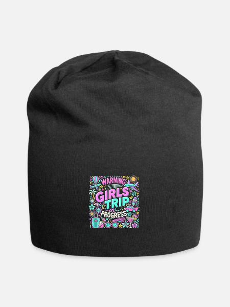 Warnung Girls Trip im Gange - Jersey-Beanie - Schwarz