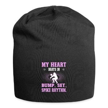 Volleyball Girl Heart beats in Bump Set Spike - Jersey-Beanie - Schwarz - Vorne