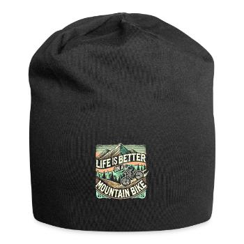 Das Leben ist besser auf einem Mountainbike - Jersey-Beanie - Schwarz - Vorne