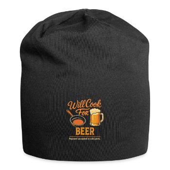 Kocht für Bier - Jersey-Beanie - Schwarz - Vorne