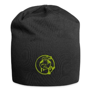 Moutons - Laine - Troupeau de moutons - Nature - Ferme - Bonnet en jersey - noir - Devant