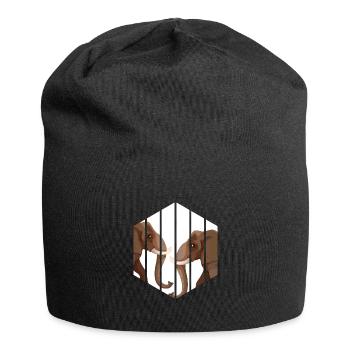 Elephant Pachyderm Africa Safari - Jersey Beanie - black - Front
