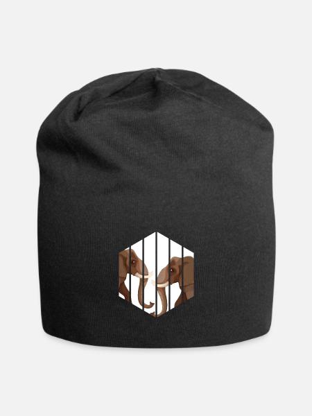 Elefant Dickhäuter Afrika Safari - Jersey-Beanie - Schwarz
