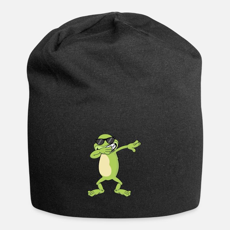 Frosch Dabbing Dab Geschenk - Jersey-Beanie - Schwarz