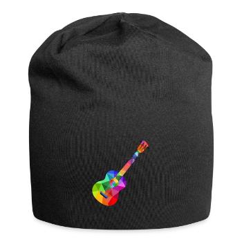 Bunte Regenbogen Gitarre Rainbow Musik Gitarrist - Jersey-Beanie - Schwarz - Vorne