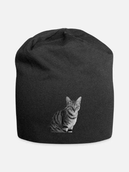 niedliche Katze T-shirt Geschenkidee Weihnachten - Jersey-Beanie - Schwarz