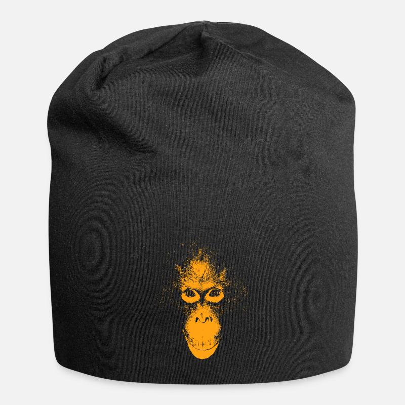 Face orang-outan orange - Bonnet en jersey - noir