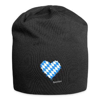 Bayern, Herz, Bavaria, Love, Oberbayern - Jersey-Beanie - Schwarz - Vorne