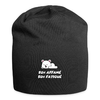 50% affamé 50% fatigué - Bonnet en jersey - noir - Devant