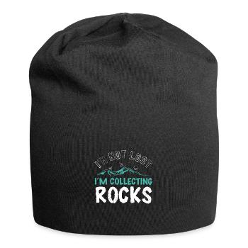 Ich bin nicht verloren, ich sammle Felsen - Jersey-Beanie - Schwarz - Vorne