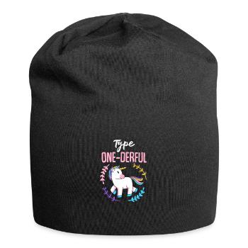 Diabetes Wortspiel Typ Eins One-Derful Geschenk - Jersey-Beanie - Schwarz - Vorne