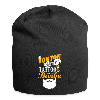 le tonton génial a des tattoos et une barbe cadeau - Bonnet en jersey - noir - Devant