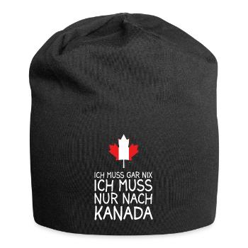 Lustige Kanada Ahornblatt Urlaub Geschenkidee - Jersey-Beanie - Schwarz - Vorne