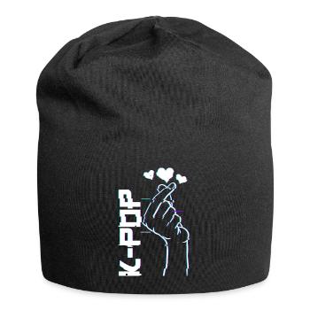 K-Pop Music Finger Heart Symbol - Love Kpop - Jersey Beanie - black - Front