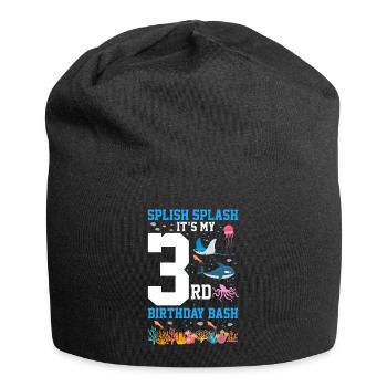 Marine Biology Birthday Party Birthday 3 Three - Jersey Beanie - black - Front